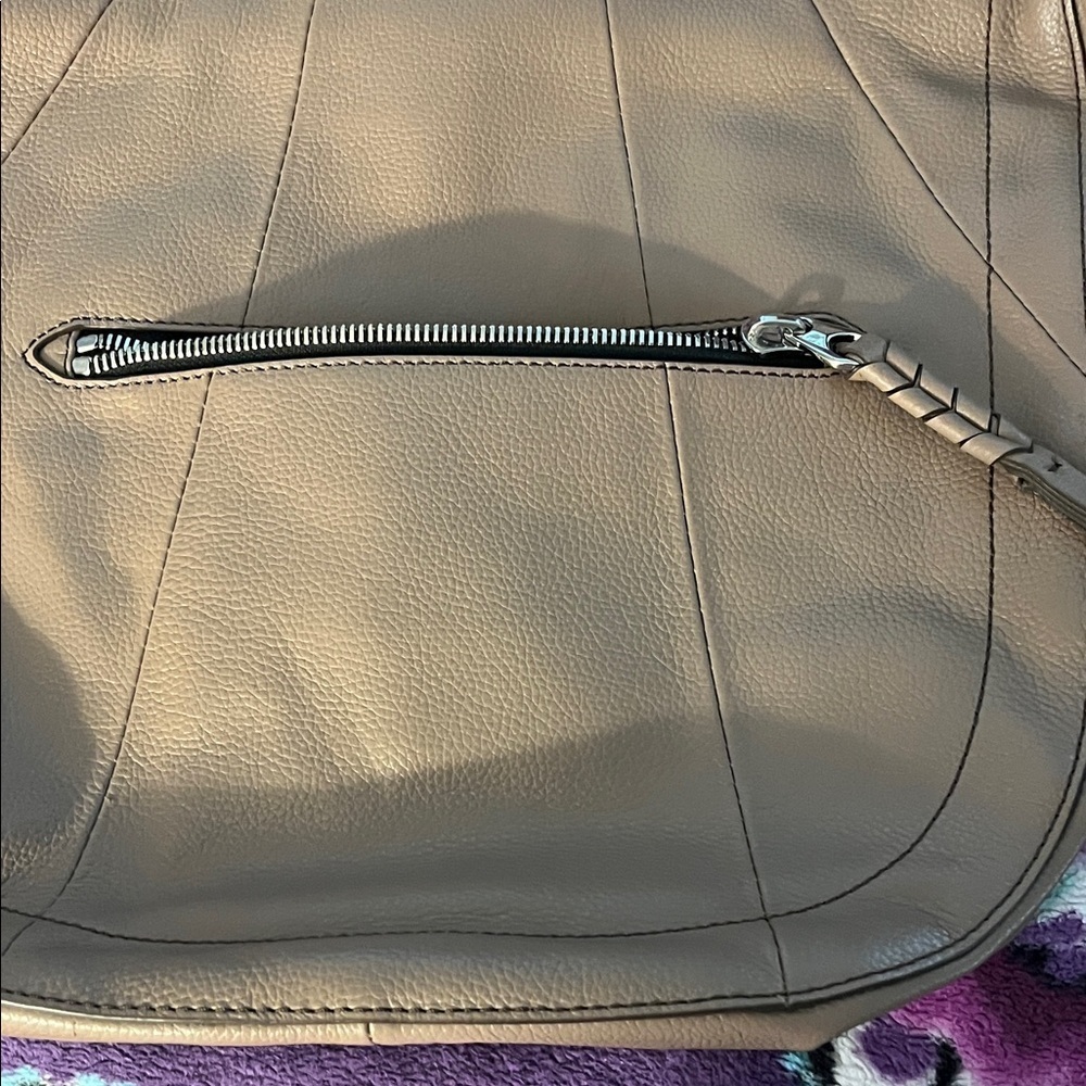 orYANY Tan Shoulder Bag with Stitch Detail NWT - Picture 11 of 13